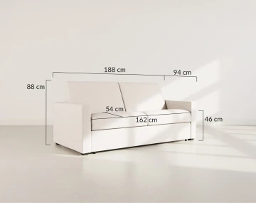 Canapé JULIA 3 places convertible express quotidien en tissu | Best Mobilier