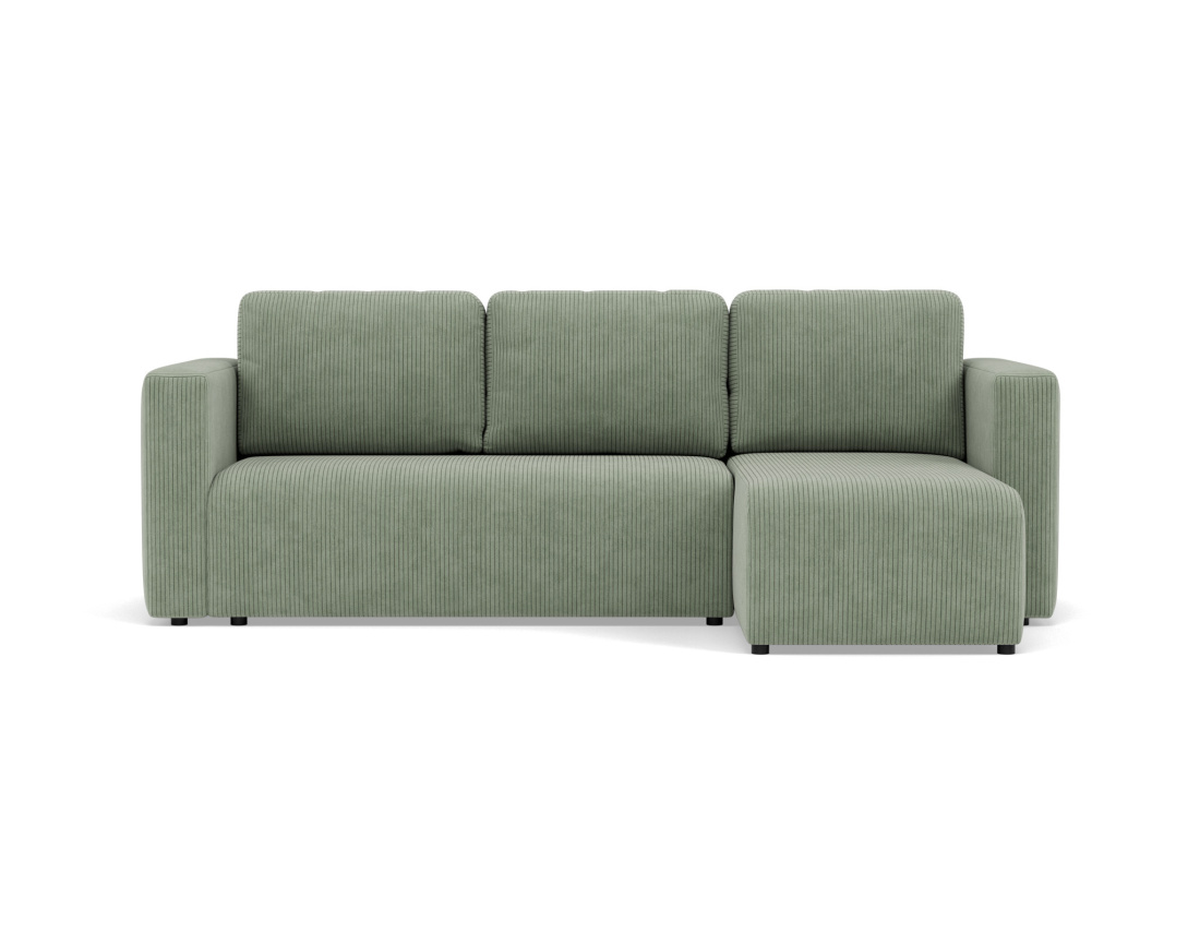 Canapé d'angle réversible 4 places convertible avec coffre en velours côtelé Canopy