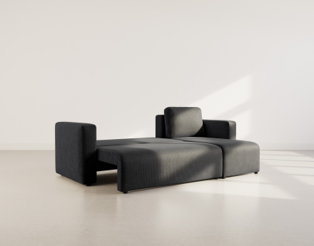 Canapé d'angle réversible 4 places convertible avec coffre en velours côtelé Canopy