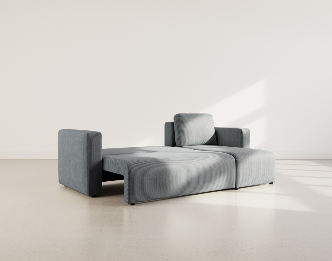 Canapé d'angle réversible 4 places convertible avec coffre en velours côtelé Canopy