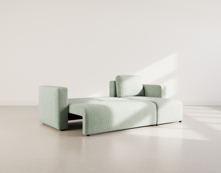 Canapé d'angle réversible 4 places convertible avec coffre en velours côtelé Canopy