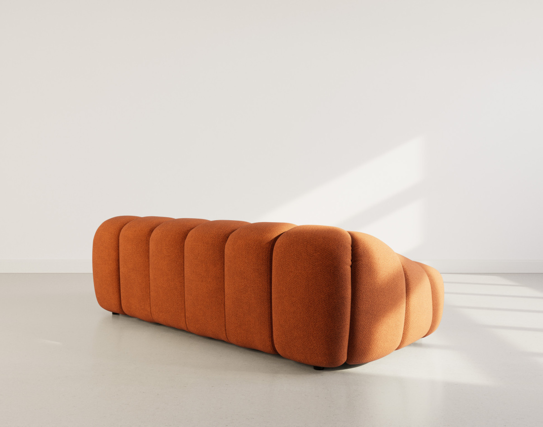 Canapé 3 places en velours texturé Ava