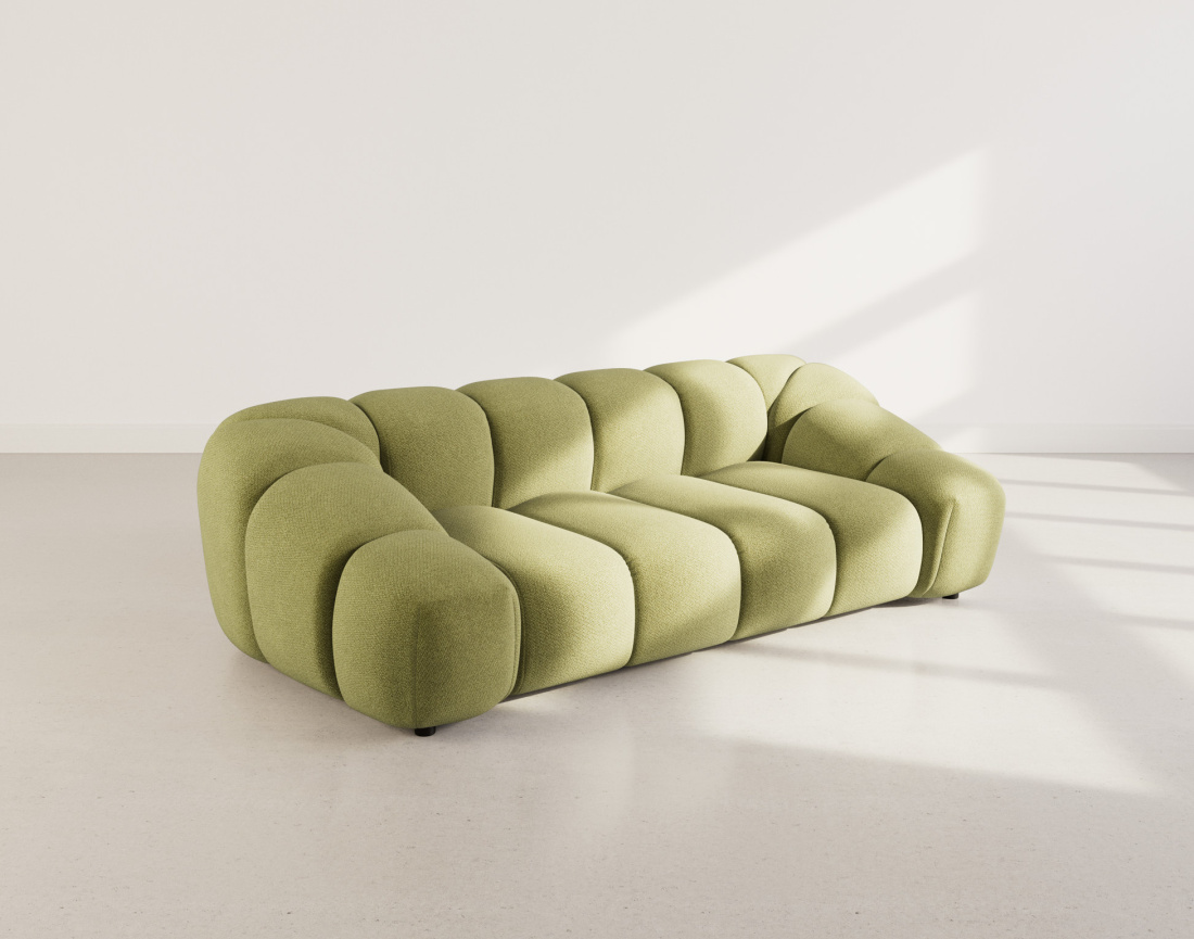 Canapé 3 places en velours texturé Ava