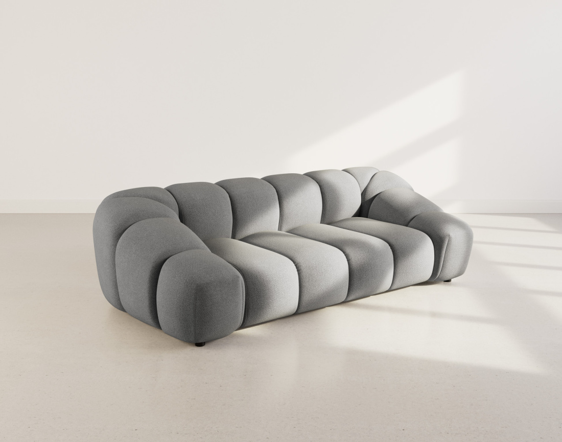 Canapé 3 places en velours texturé Ava