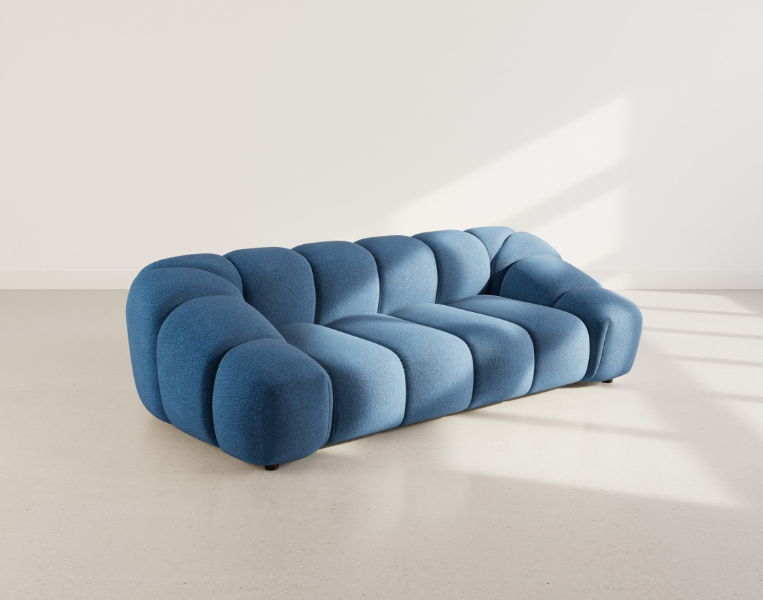 Canapé 3 places en velours texturé Ava