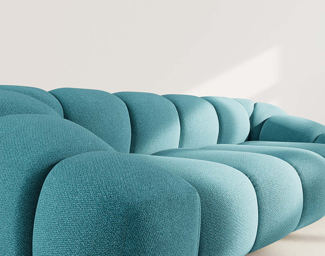 Canapé 3 places en velours texturé Ava