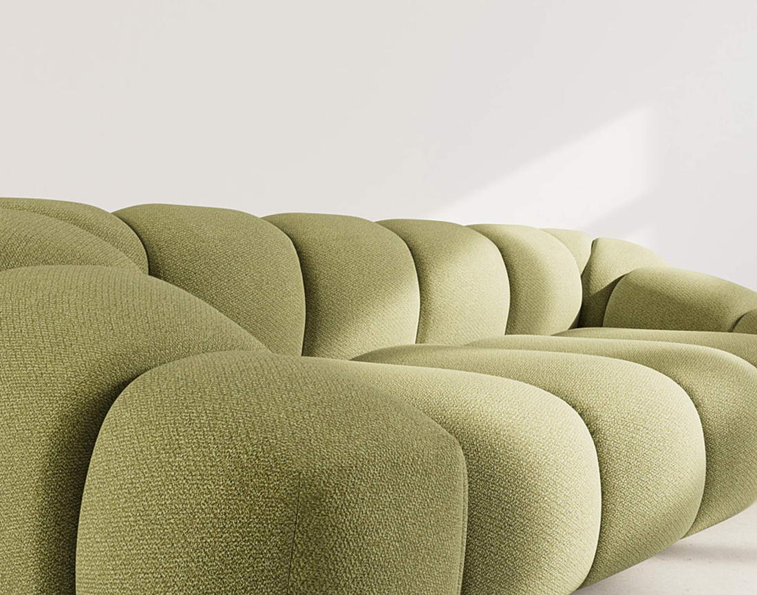 Canapé 3 places en velours texturé Ava