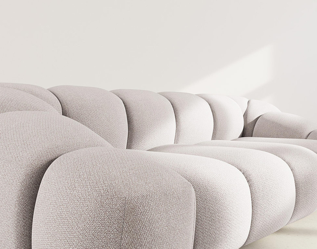 Canapé 3 places en velours texturé Ava