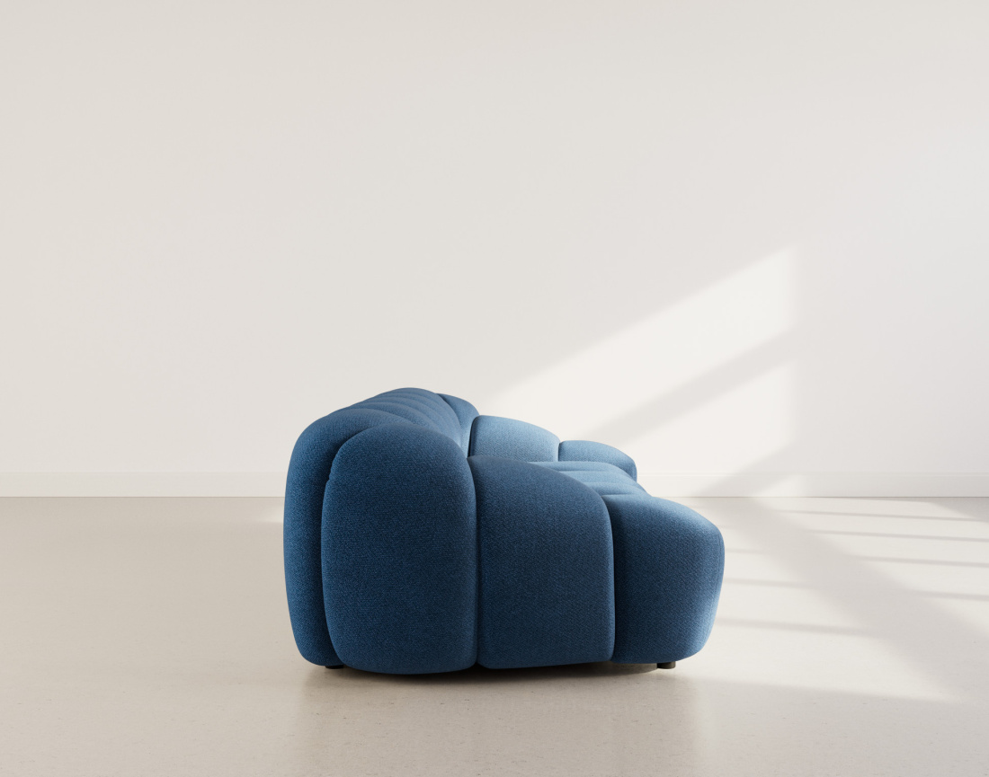 Canapé 3 places en velours texturé Ava