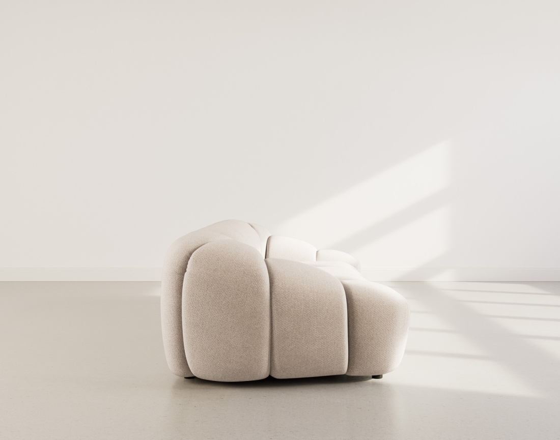 Canapé 3 places en velours texturé Ava