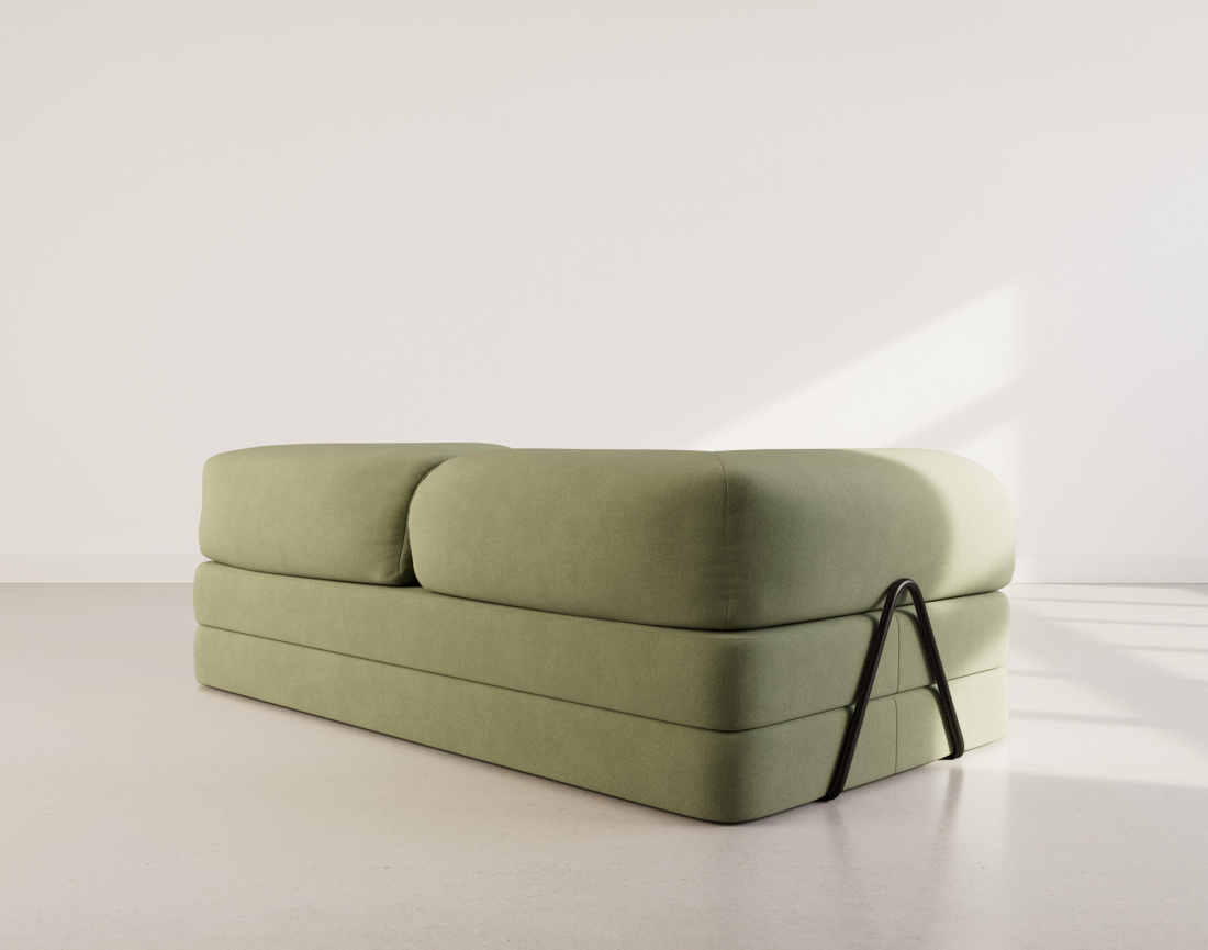 Canapé 3 places convertible en velours texturé Nebula