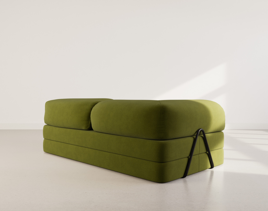 Canapé 3 places convertible en velours texturé Nebula