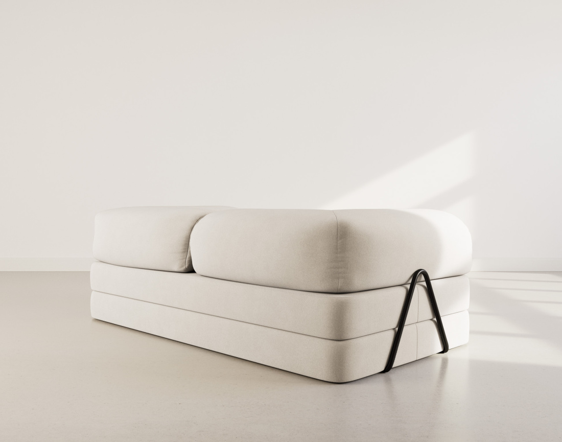 Canapé 3 places convertible en velours texturé Nebula