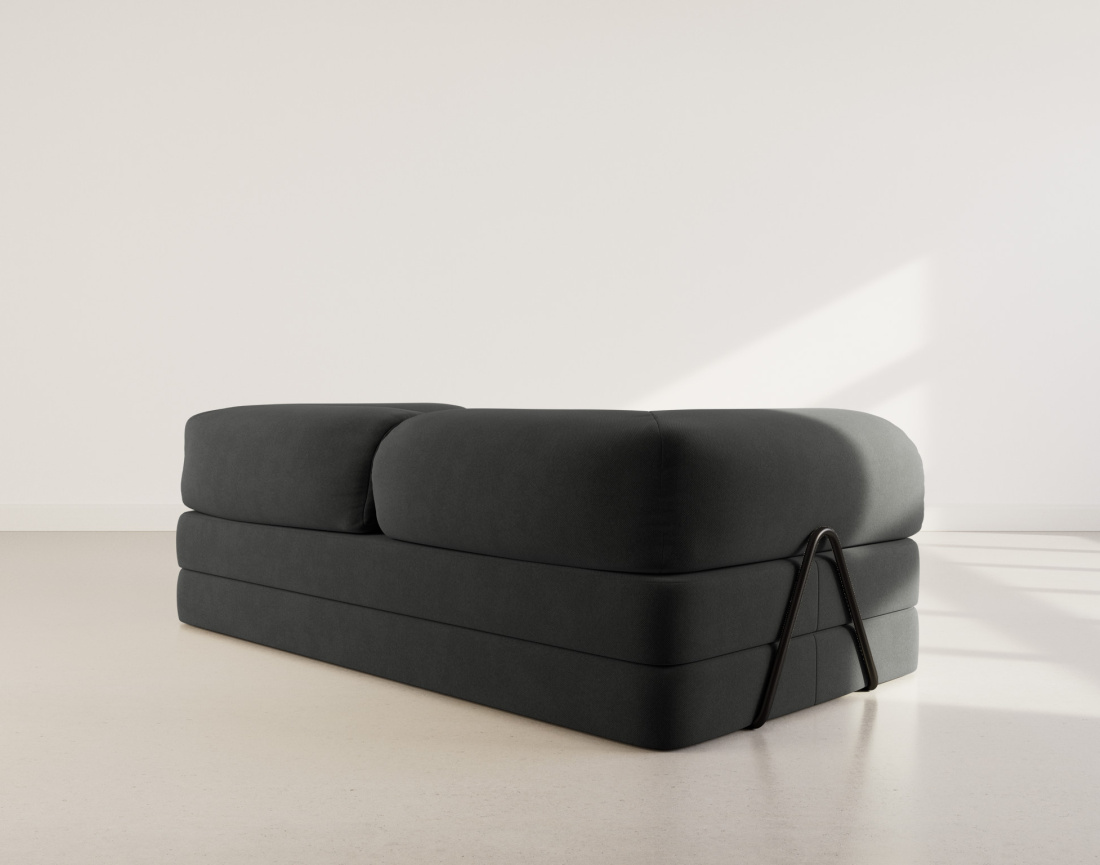 Canapé 3 places convertible en velours texturé Nebula