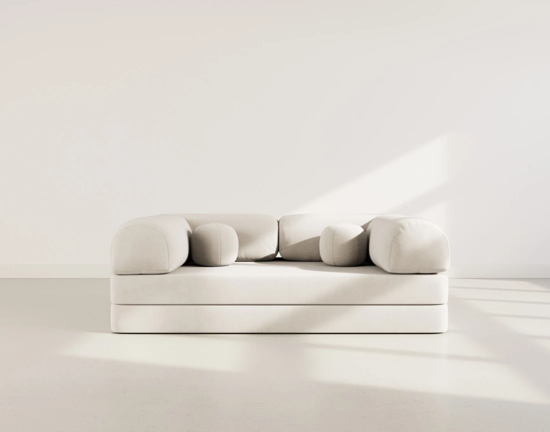 Canapé NEBULA 3 places convertible en velours texturé - Best Mobilier