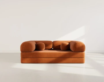 Canapé NEBULA 3 places convertible en velours texturé - Best Mobilier