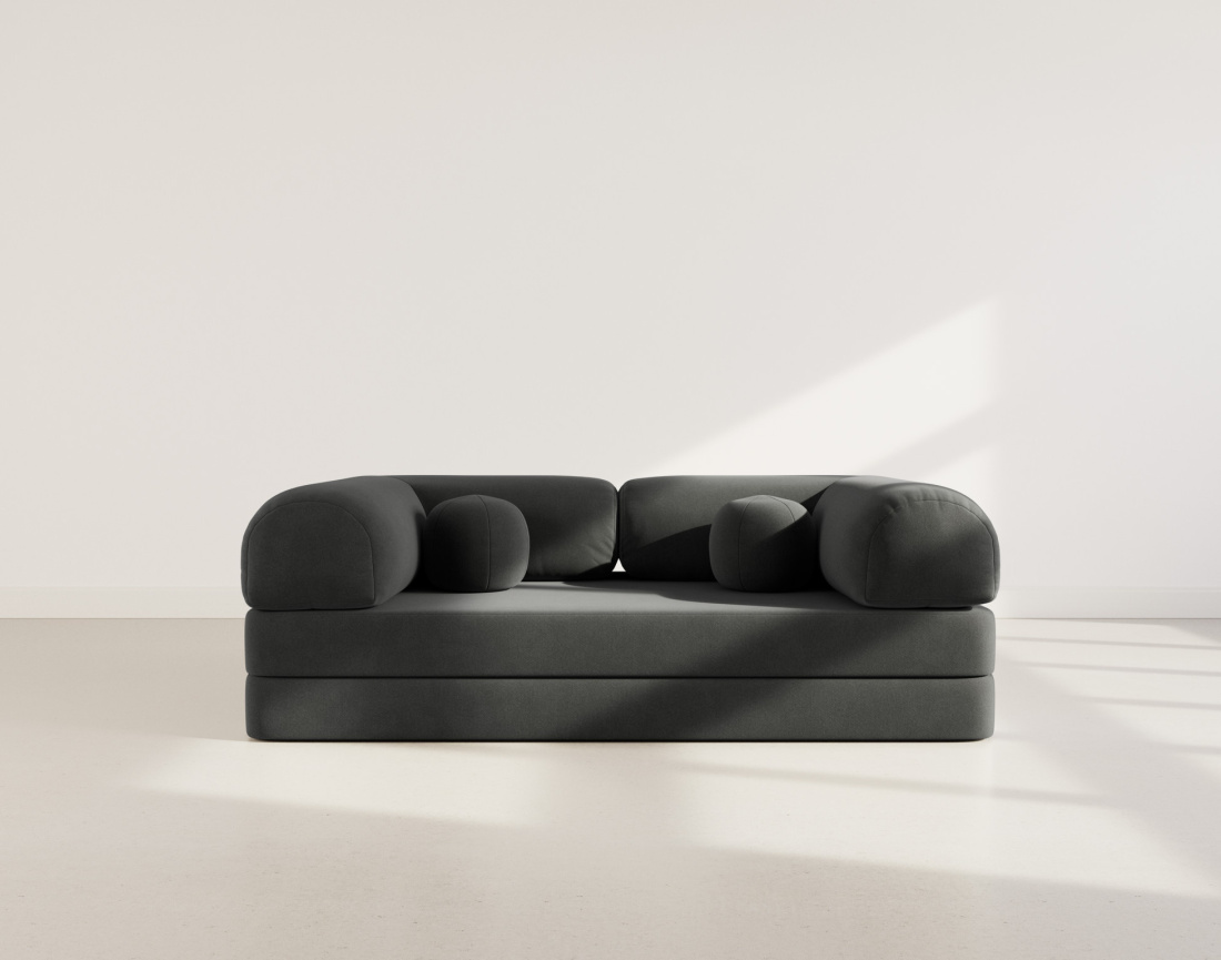 Canapé 3 places convertible en velours texturé Nebula