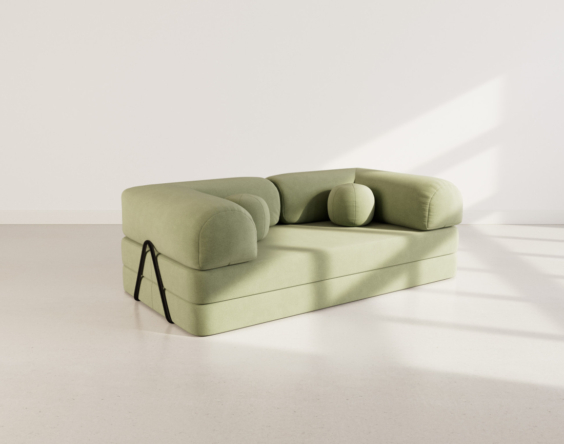 Canapé 3 places convertible en velours texturé Nebula