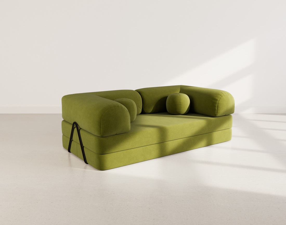 Canapé 3 places convertible en velours texturé Nebula