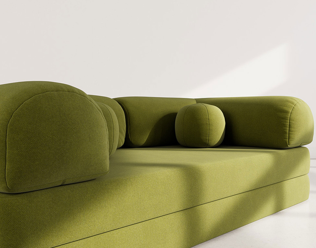 Canapé 3 places convertible en velours texturé Nebula