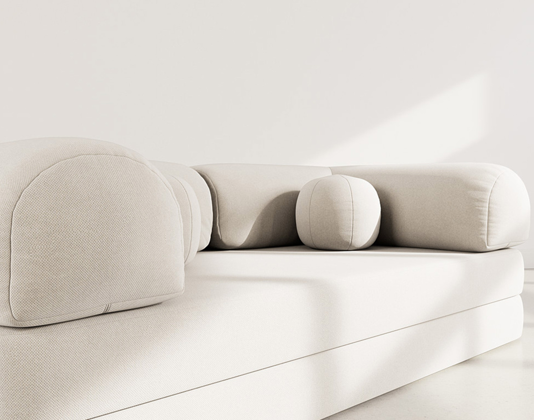 Canapé 3 places convertible en velours texturé Nebula