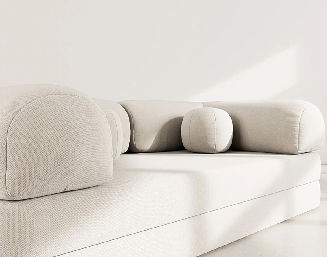 Canapé NEBULA 3 places convertible en velours texturé - Best Mobilier