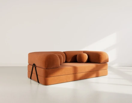 Canapé 3 places convertible en velours texturé Nebula