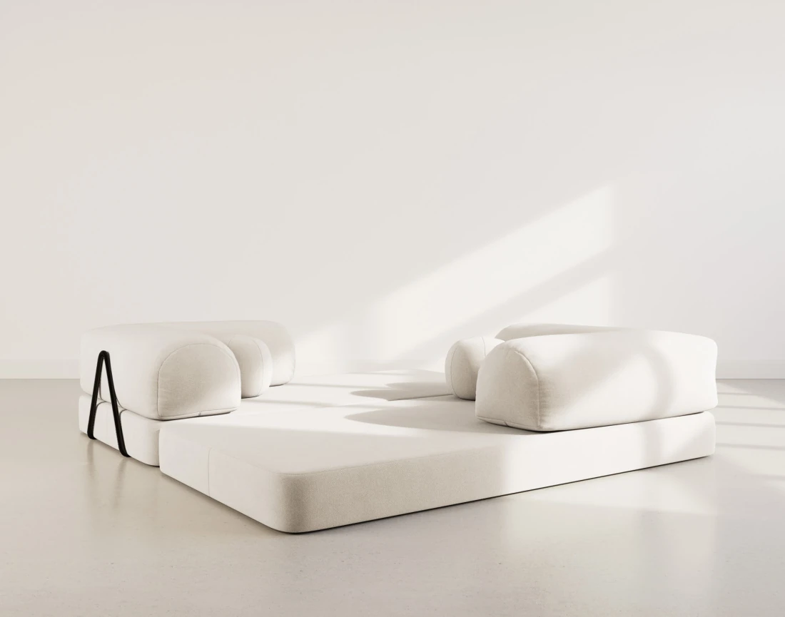 Canapé NEBULA 3 places convertible en velours texturé - Best Mobilier