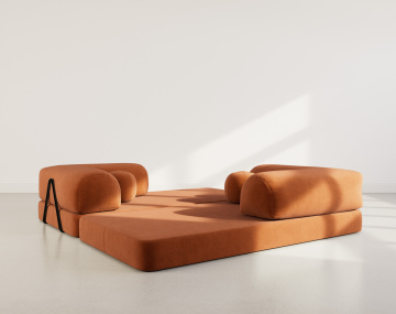 Canapé NEBULA 3 places convertible en velours texturé - Best Mobilier