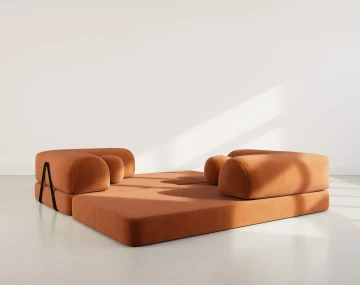 Canapé NEBULA 3 places convertible en velours texturé - Best Mobilier