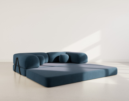 Canapé 3 places convertible en velours texturé Nebula