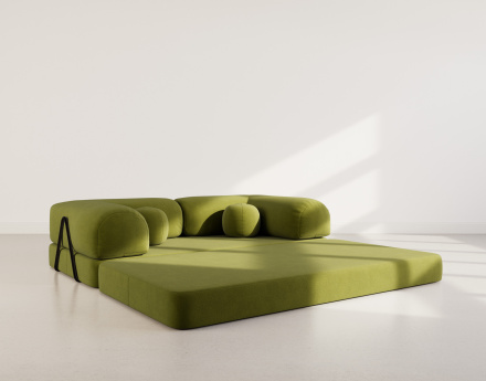 Canapé 3 places convertible en velours texturé Nebula