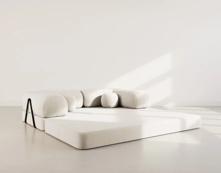 Canapé 3 places convertible en velours texturé Nebula