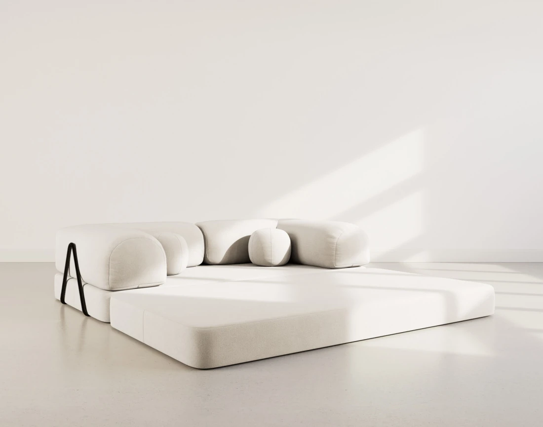 Canapé NEBULA 3 places convertible en velours texturé - Best Mobilier
