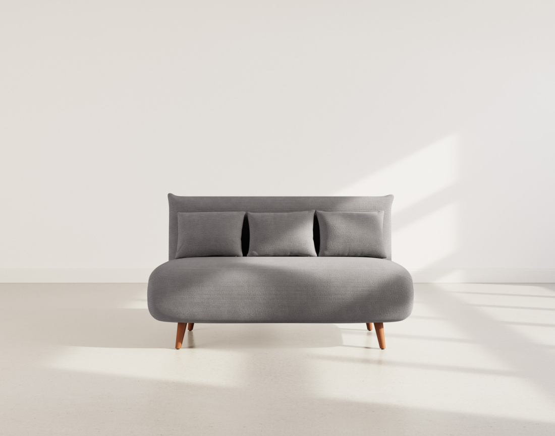 Banquette convertible clic-clac 2 places en velours côtelé Lumi