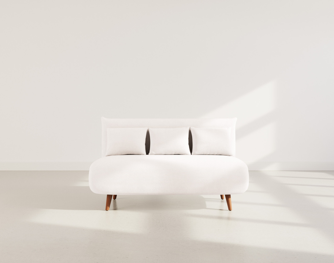 Banquette convertible clic-clac 2 places en velours côtelé Lumi