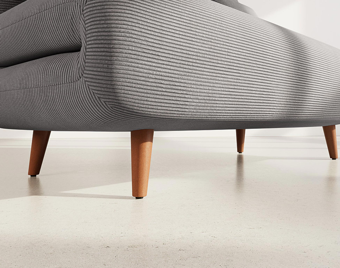 Banquette convertible clic-clac 2 places en velours côtelé Lumi