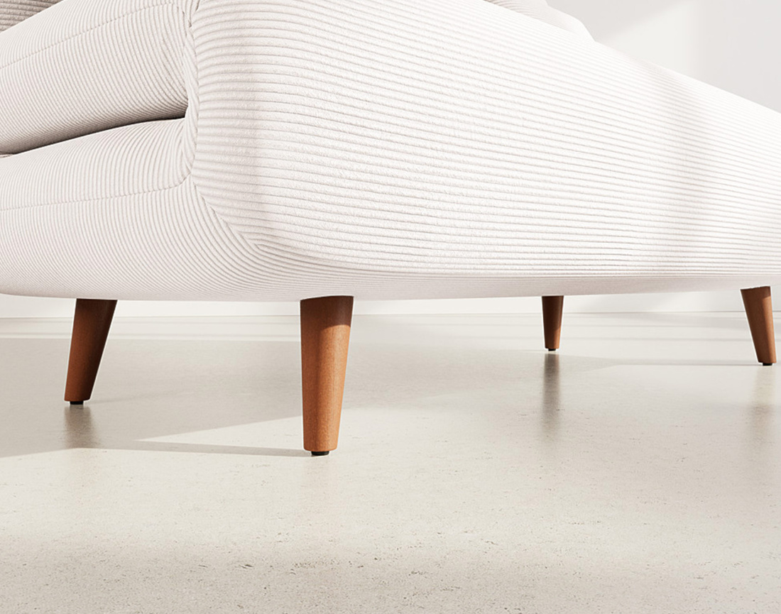 Banquette convertible clic-clac 2 places en velours côtelé Lumi