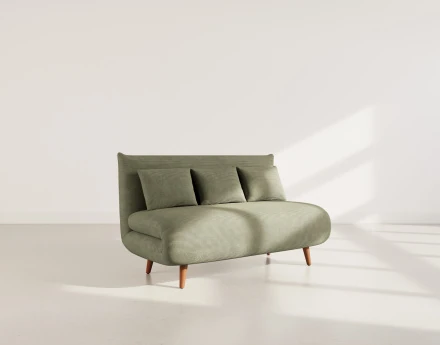 Banquette convertible clic-clac 2 places en velours côtelé Lumi