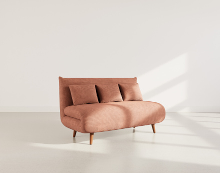 Banquette convertible clic-clac 2 places en velours côtelé Lumi