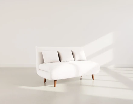 Banquette convertible clic-clac 2 places en velours côtelé Lumi