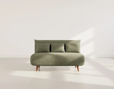 Banquette convertible clic-clac 2 places en velours côtelé Lumi