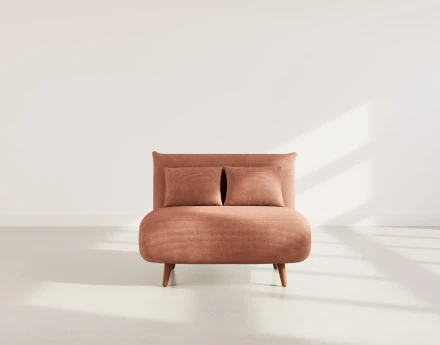 Banquette convertible clic-clac 1 place en velours côtelé Lumi