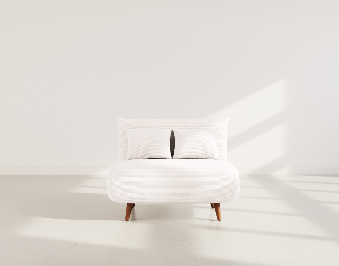 Banquette convertible clic-clac 1 place en velours côtelé Lumi