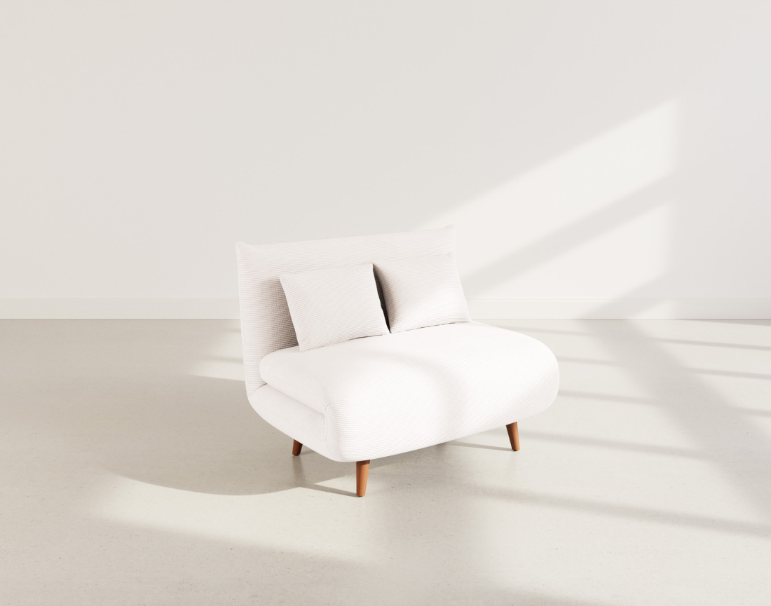 Banquette convertible clic-clac 1 place en velours côtelé Lumi