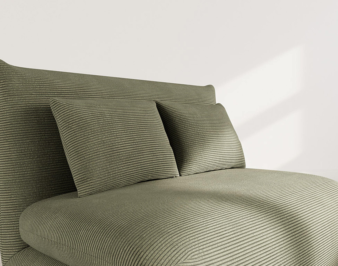 Banquette convertible clic-clac 1 place en velours côtelé Lumi