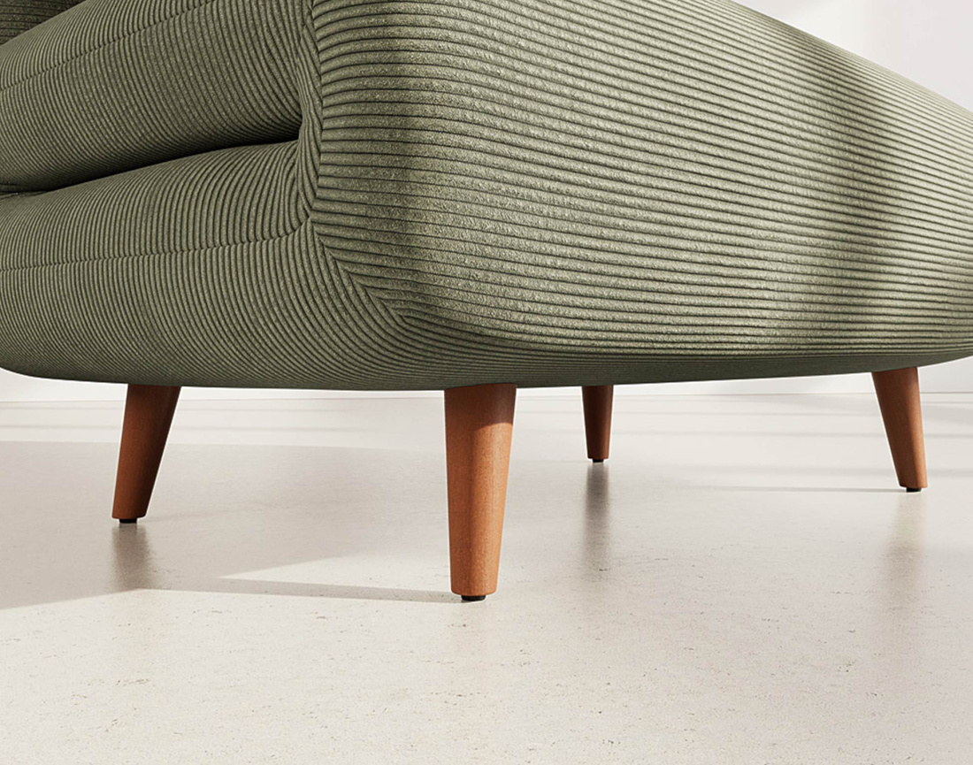 Banquette convertible clic-clac 1 place en velours côtelé Lumi