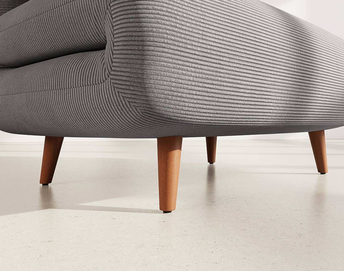 Banquette convertible clic-clac 1 place en velours côtelé Lumi