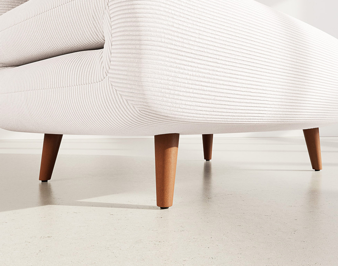 Banquette convertible clic-clac 1 place en velours côtelé Lumi