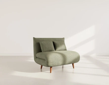 Banquette convertible clic-clac 1 place en velours côtelé Lumi